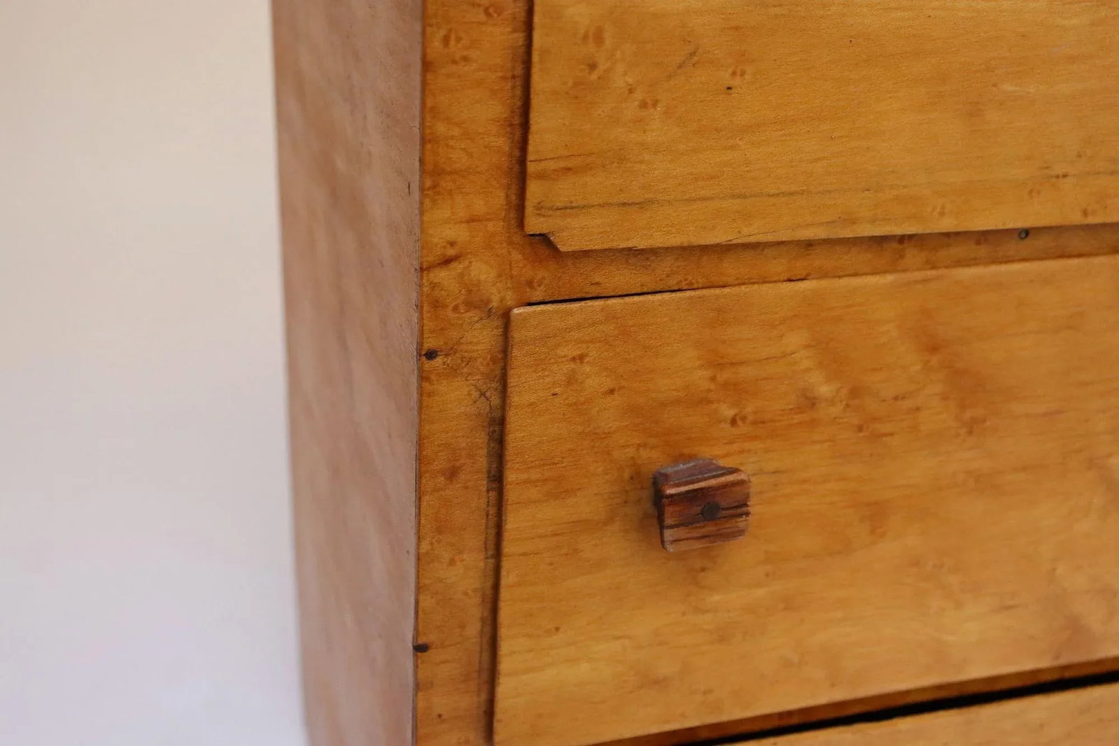 Vintage Tigers Eye Maple Three Drawer Jewelry Box / Miniature Chest - 11