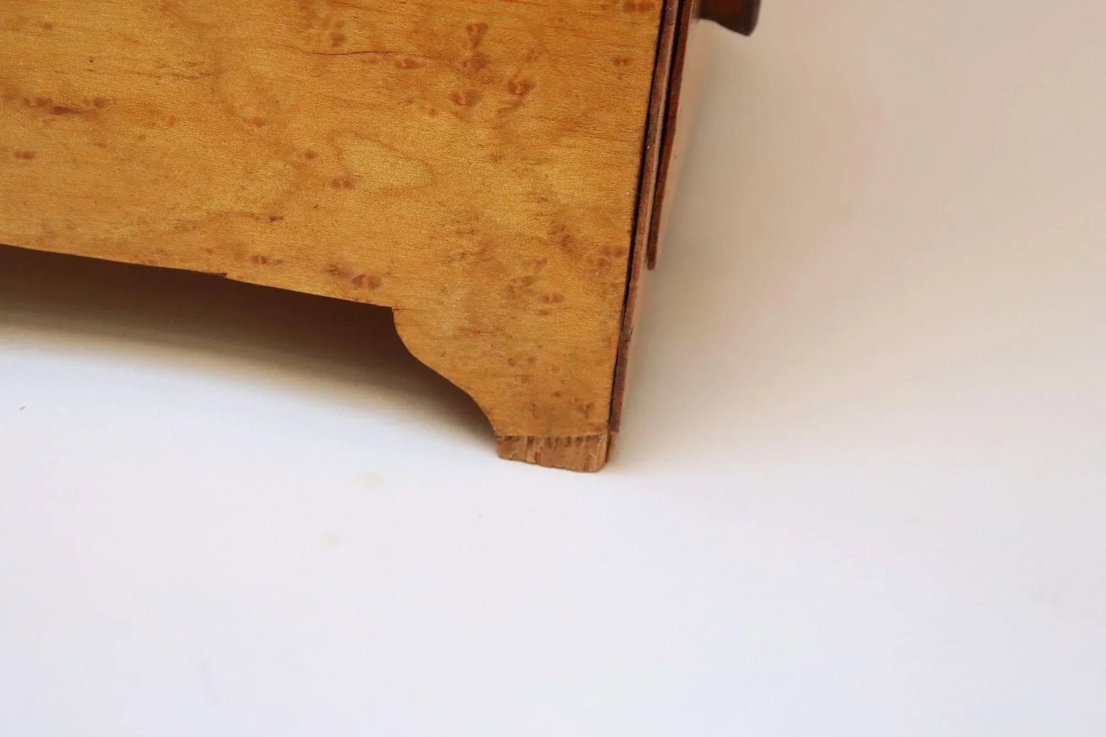 Vintage Tigers Eye Maple Three Drawer Jewelry Box / Miniature Chest - 12