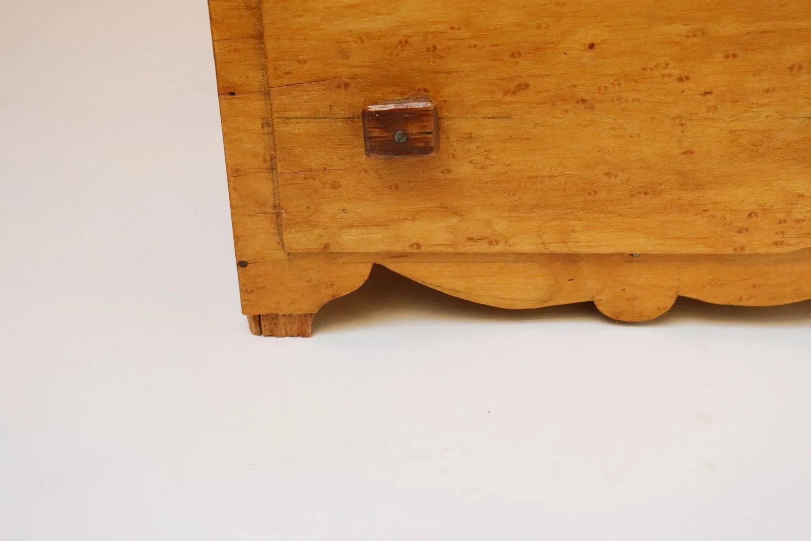 Vintage Tigers Eye Maple Three Drawer Jewelry Box / Miniature Chest - 15
