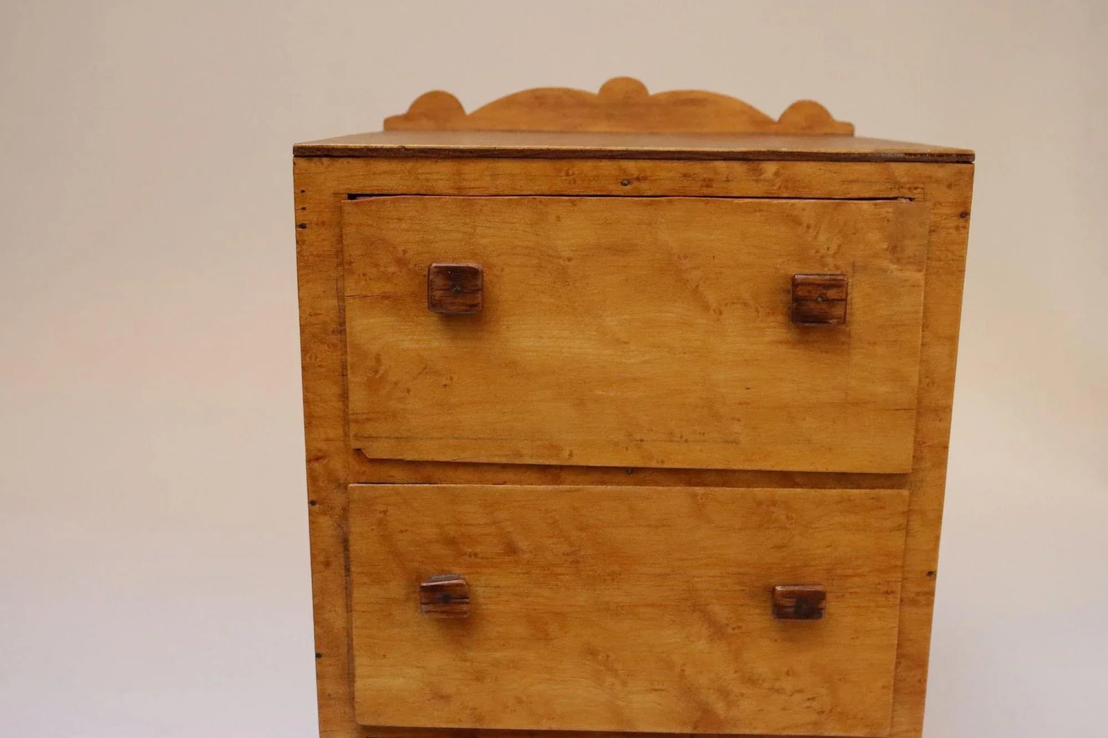 Vintage Tigers Eye Maple Three Drawer Jewelry Box / Miniature Chest - 17