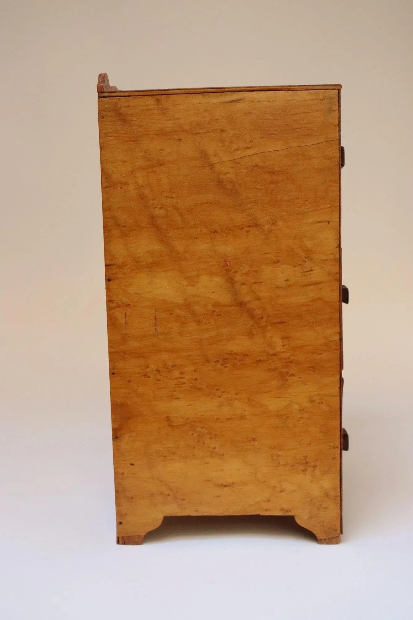 Vintage Tigers Eye Maple Three Drawer Jewelry Box / Miniature Chest - 5