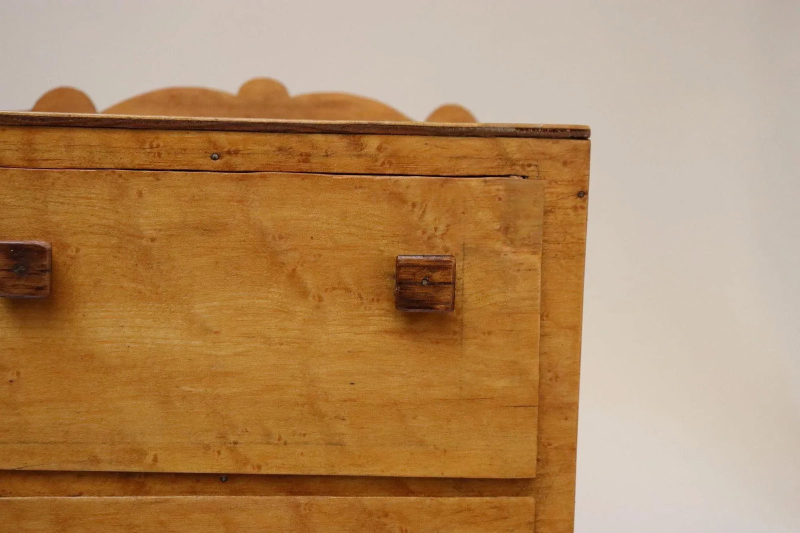 Vintage Tigers Eye Maple Three Drawer Jewelry Box / Miniature Chest - 7