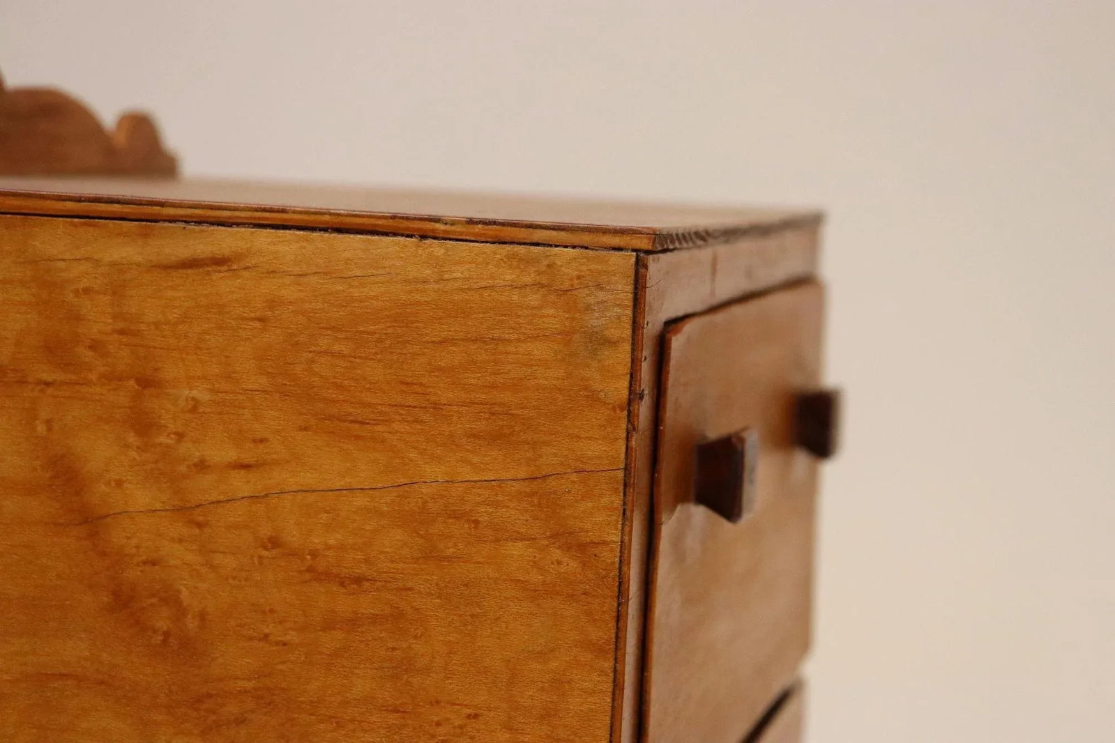Vintage Tigers Eye Maple Three Drawer Jewelry Box / Miniature Chest - 8