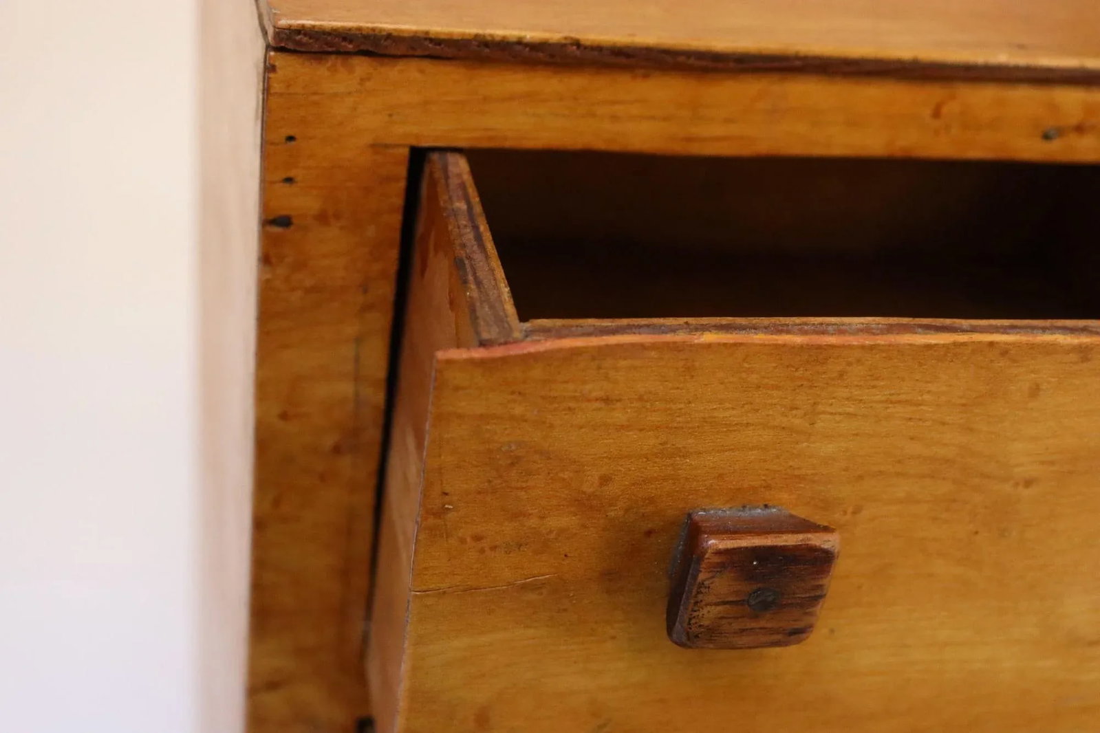 Vintage Tigers Eye Maple Three Drawer Jewelry Box / Miniature Chest - 9