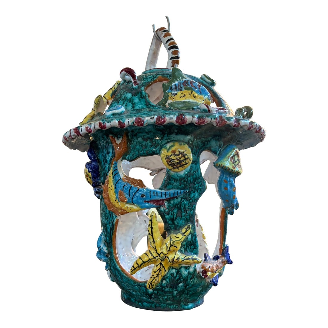 1950s Italian Glazed Terracotta Lantern (1 of 10)