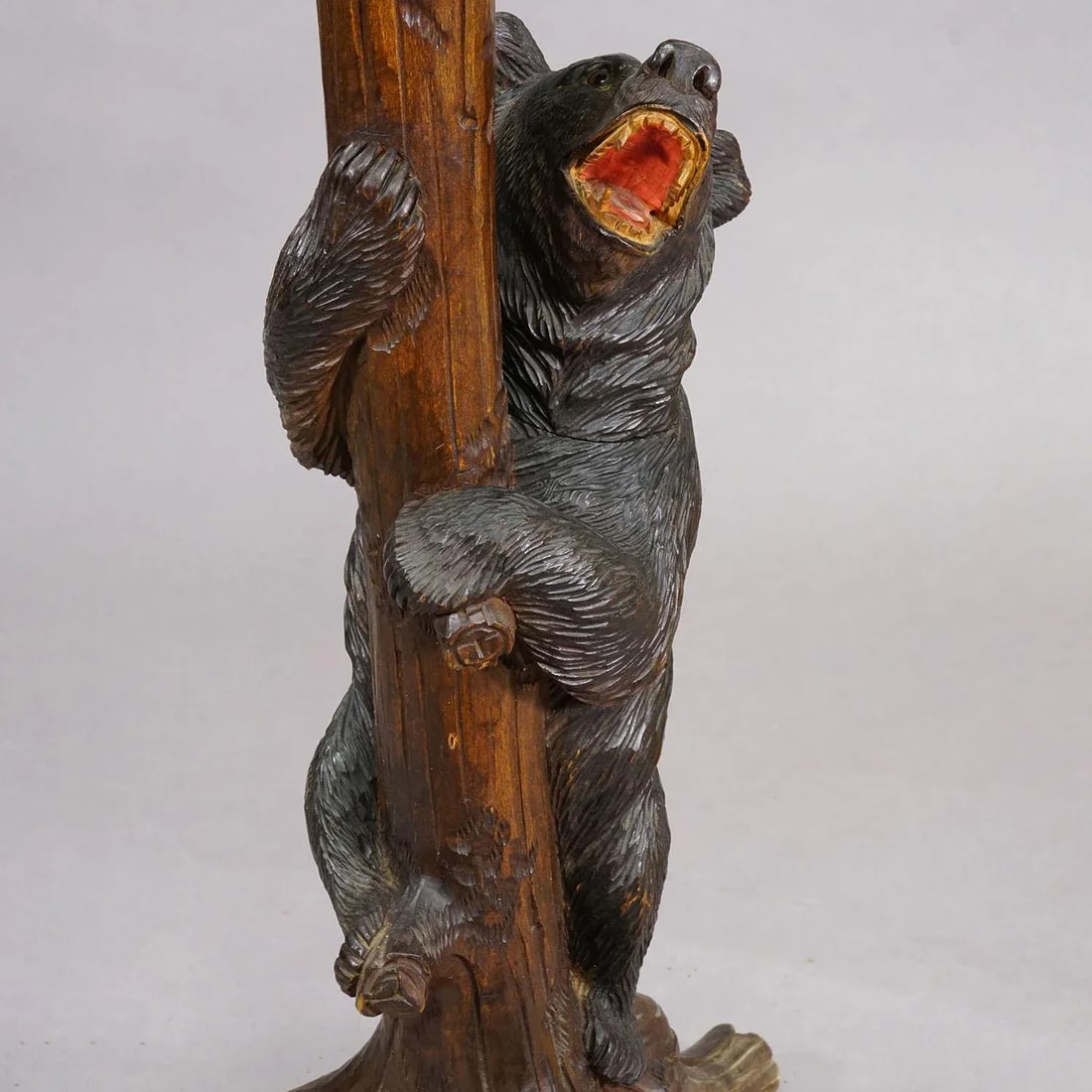 Antique Black Forest Carved Bear Smoking / Side Table, Ca. 1900 - 10