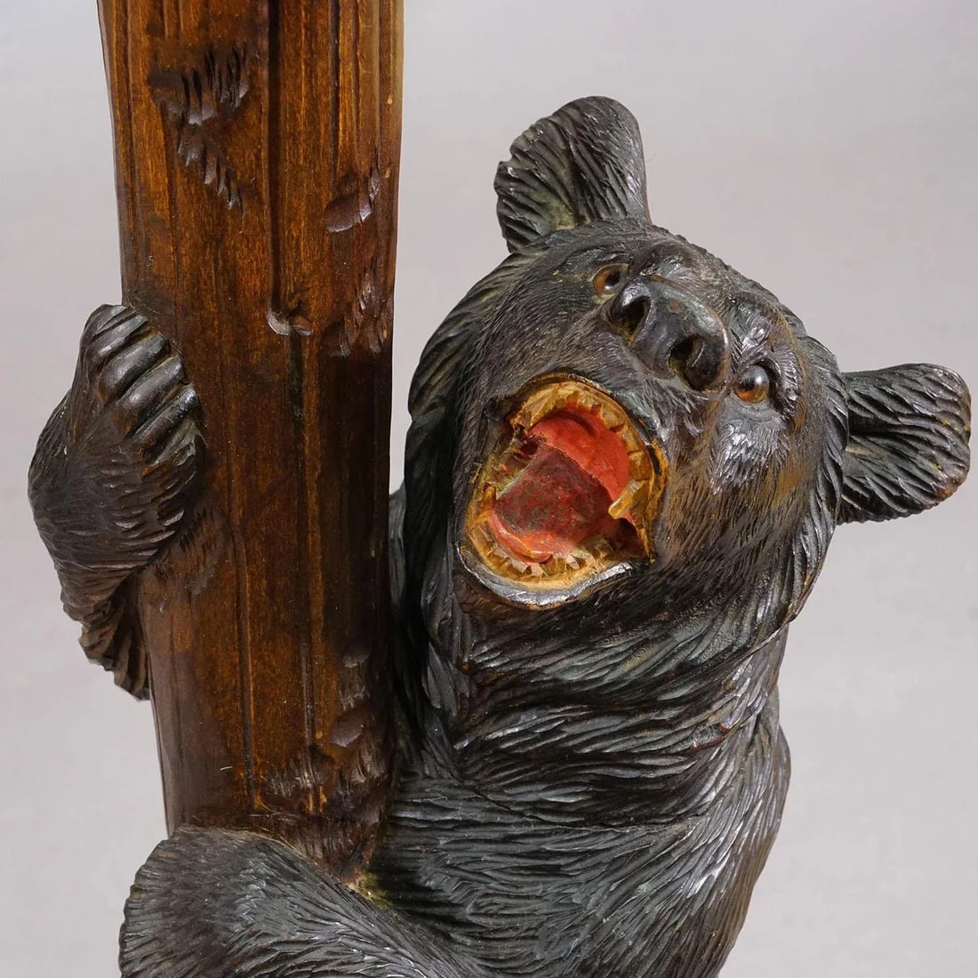 Antique Black Forest Carved Bear Smoking / Side Table, Ca. 1900 - 5