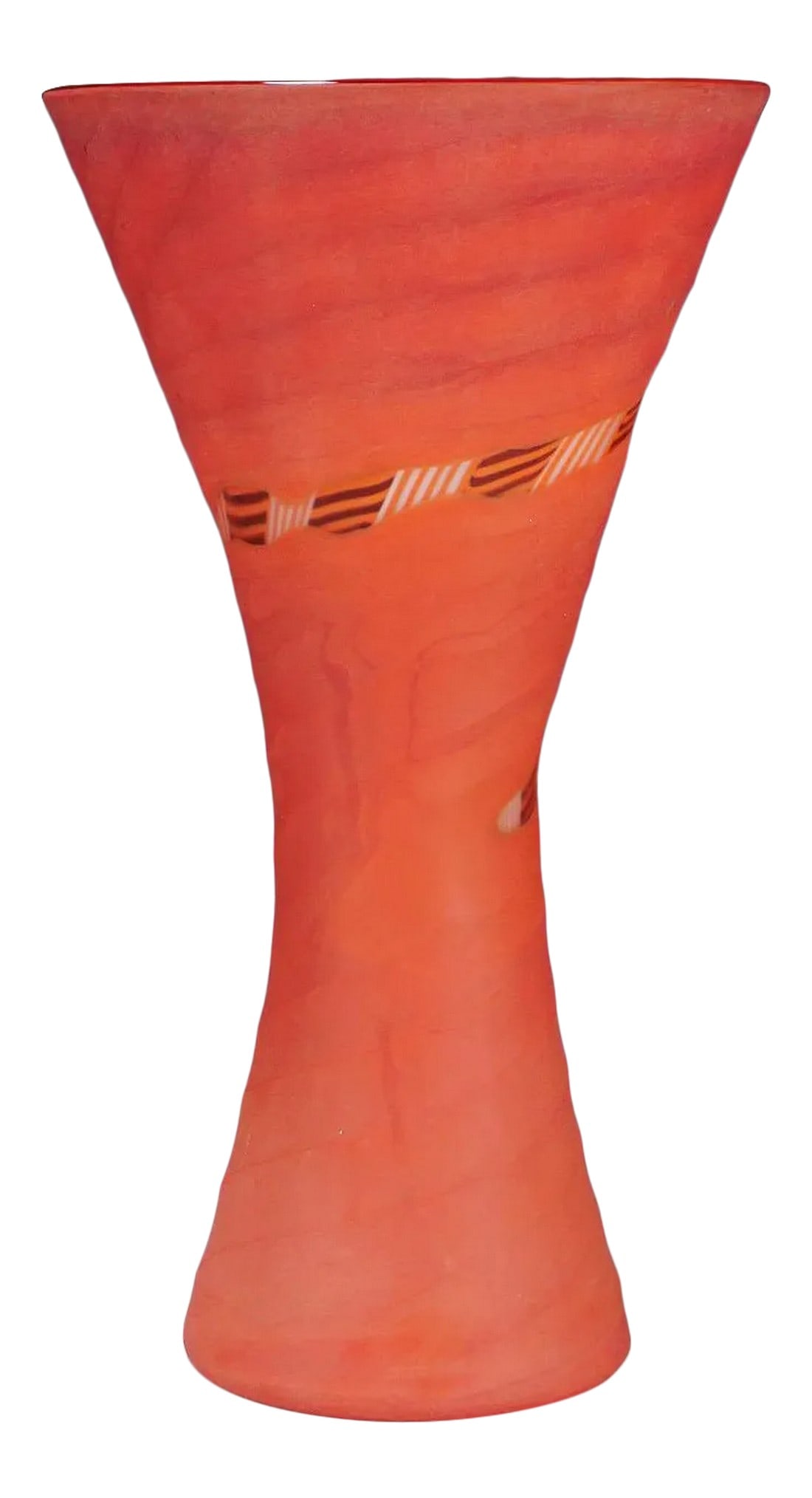 Vase Manto Designed by Rodolfo Dordoni for Venini, Murano: Vase 'Manto' designed by Rodolfo Dordoni for Venini, Murano A vase of the 'Manto' series designed by Rodolfo Dordoni for Venini. Fused coral-red, clear and black glass, surface with matt grinded