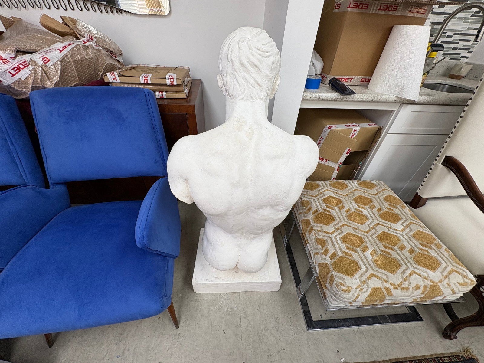1950s French Plaster Male Torso - 10