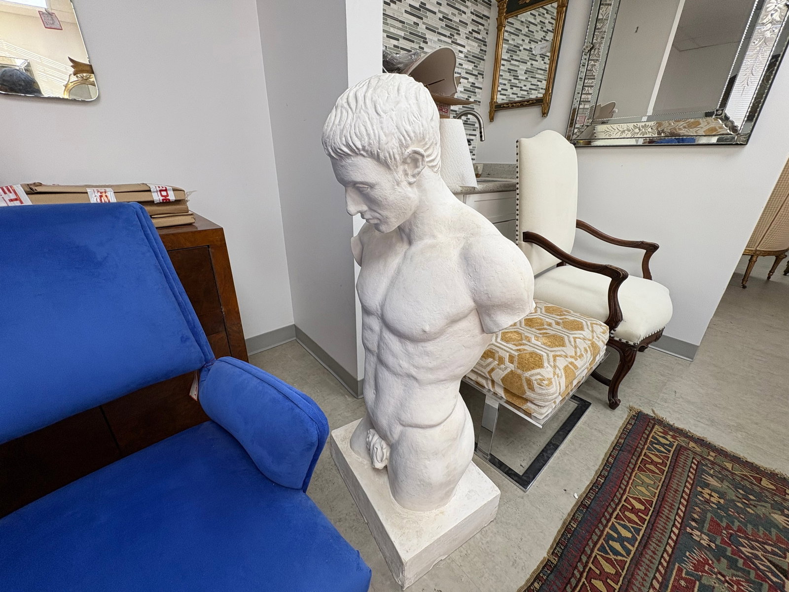 1950s French Plaster Male Torso - 12