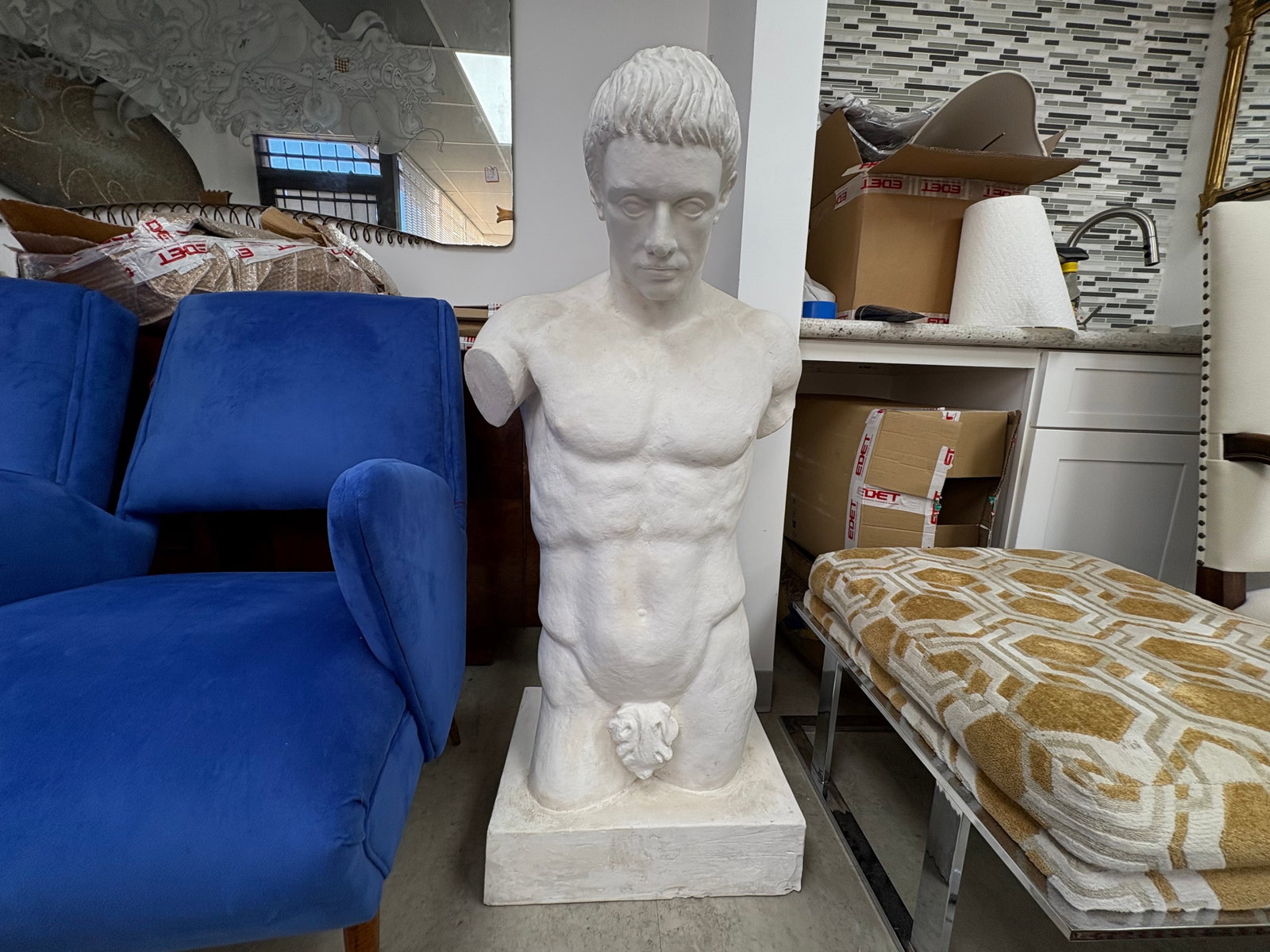 1950s French Plaster Male Torso - 2