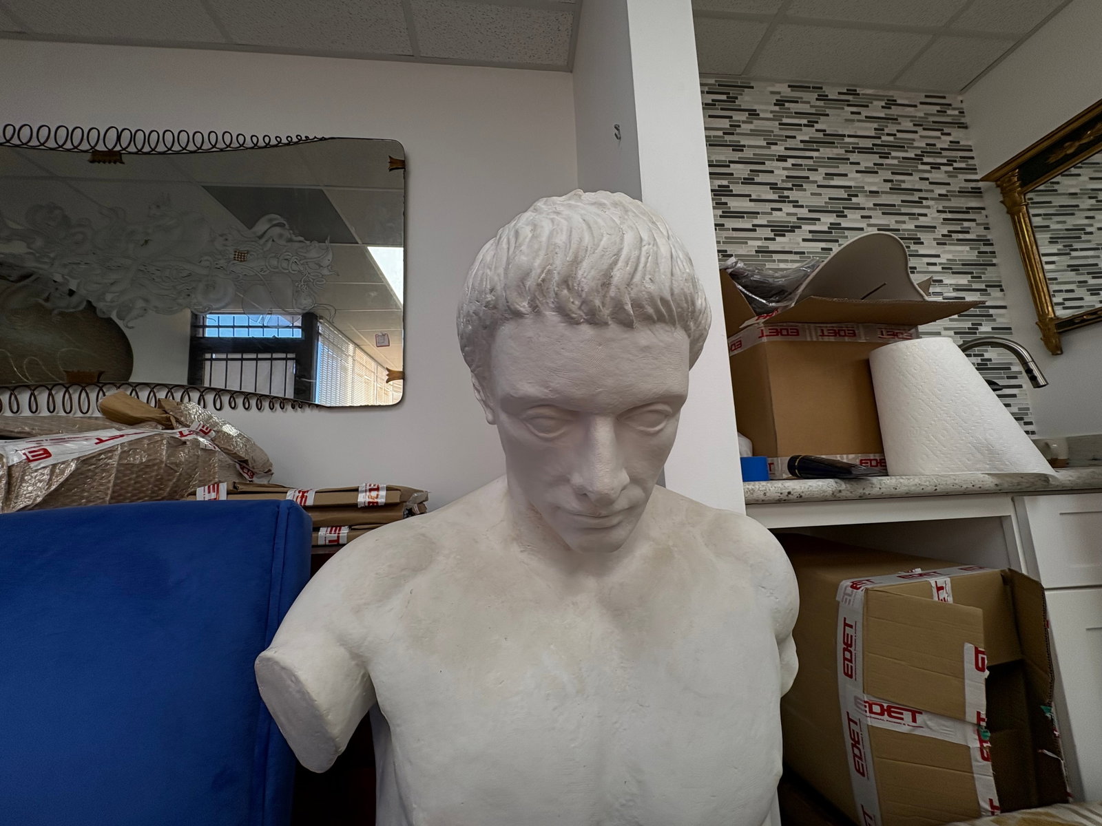 1950s French Plaster Male Torso - 4