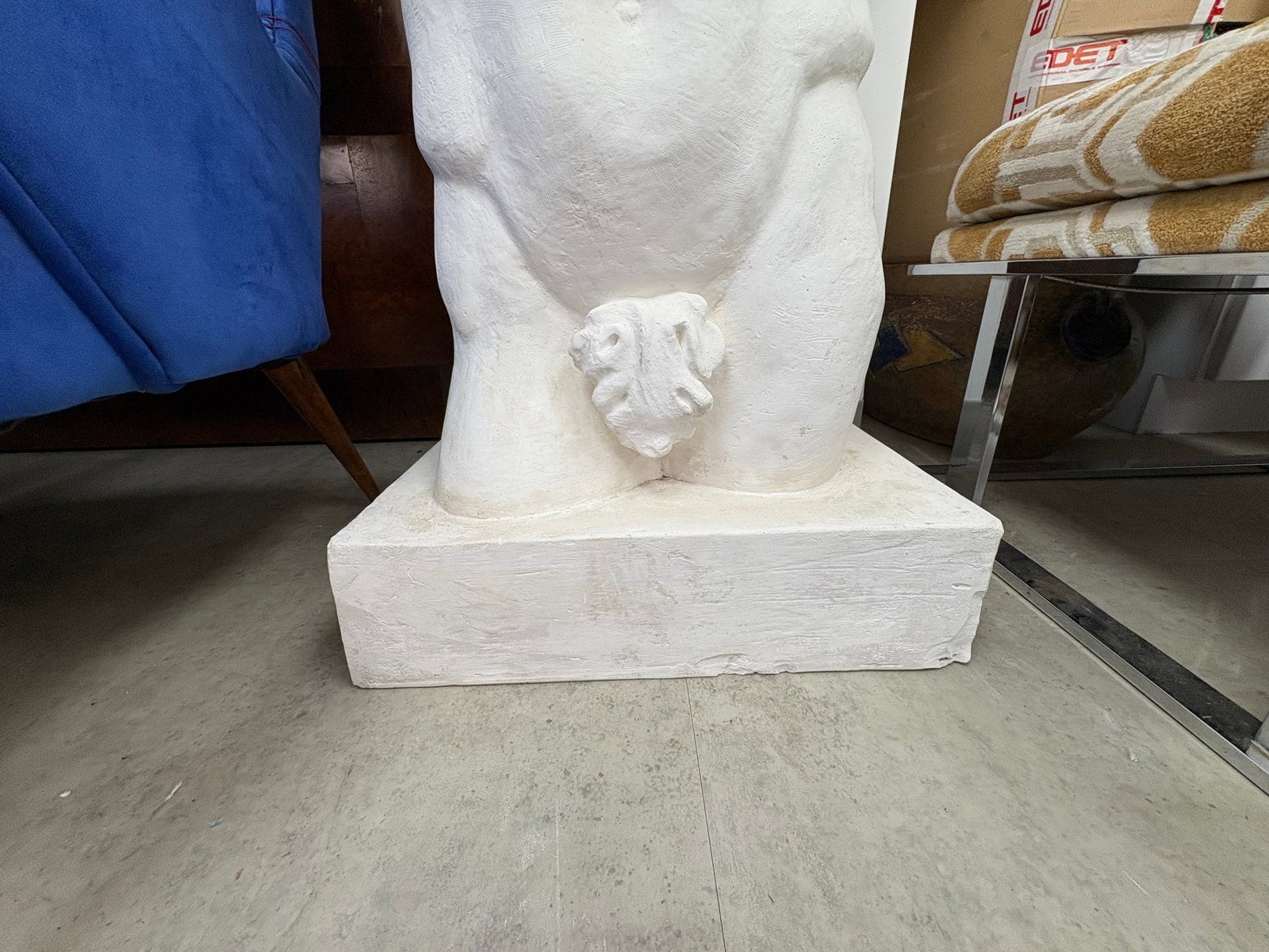 1950s French Plaster Male Torso - 5