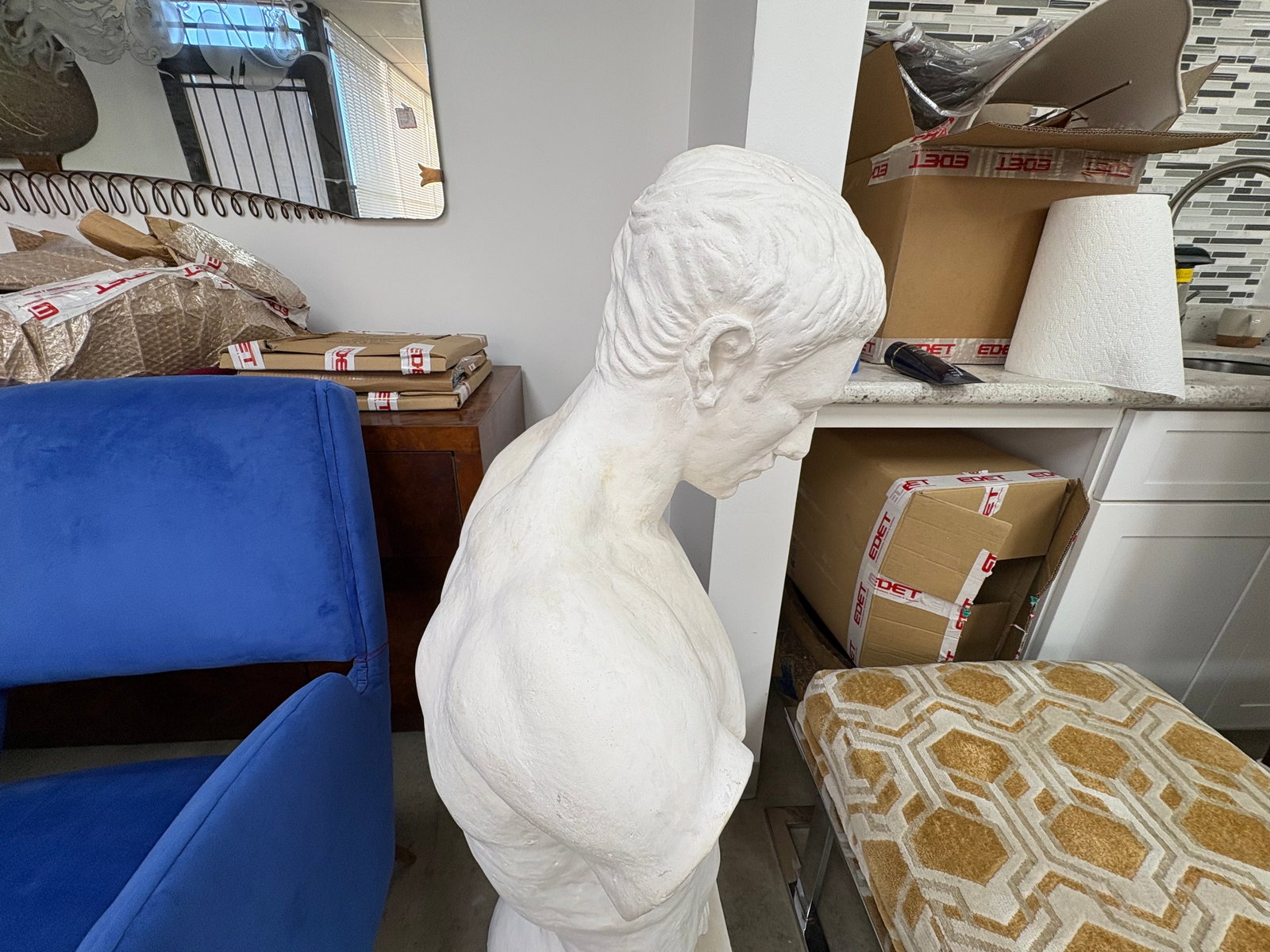 1950s French Plaster Male Torso - 8