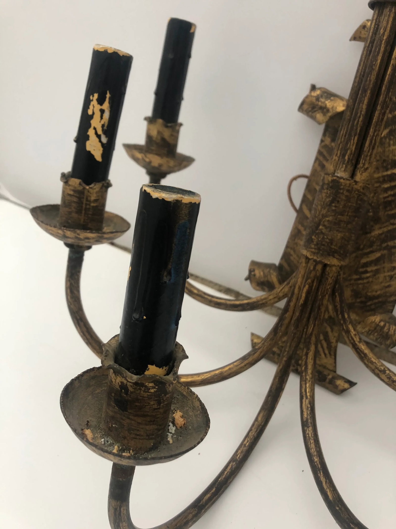Aged Bronze Patina Metal 5-Arm Sconces - a Pair - 5