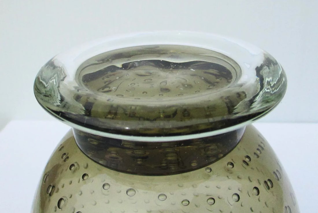Italian Bubble Art Glass Urn - 4