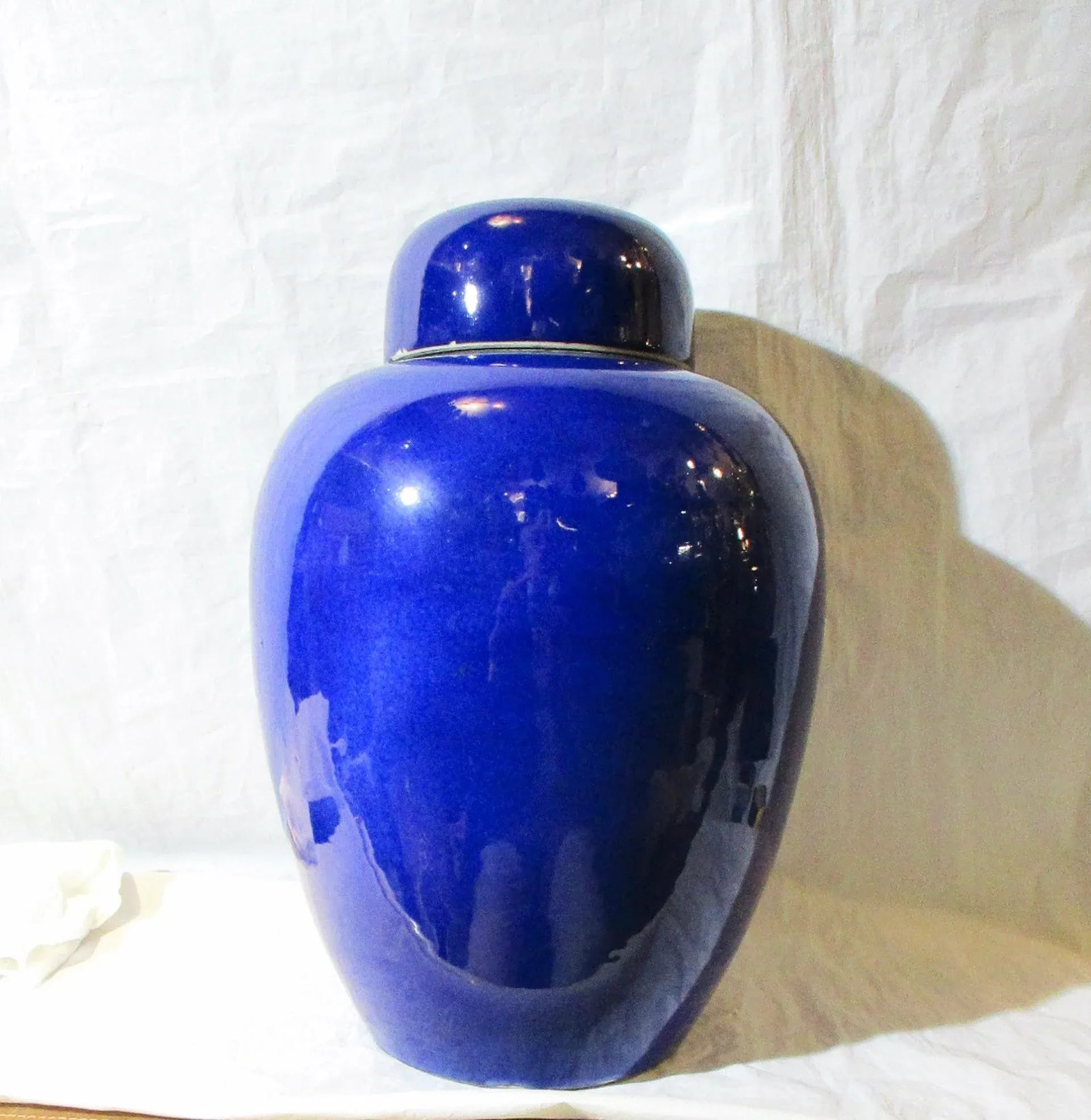 Antique Chinese Blue Glazed Porcelain Ginger Jar - 2