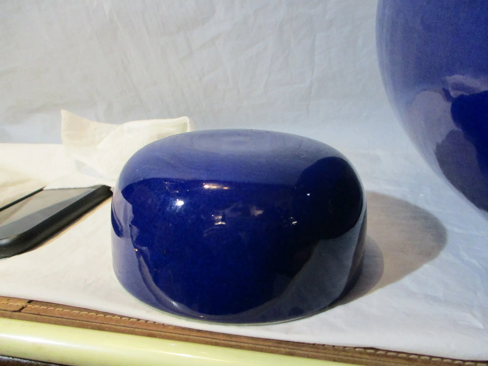 Antique Chinese Blue Glazed Porcelain Ginger Jar - 7