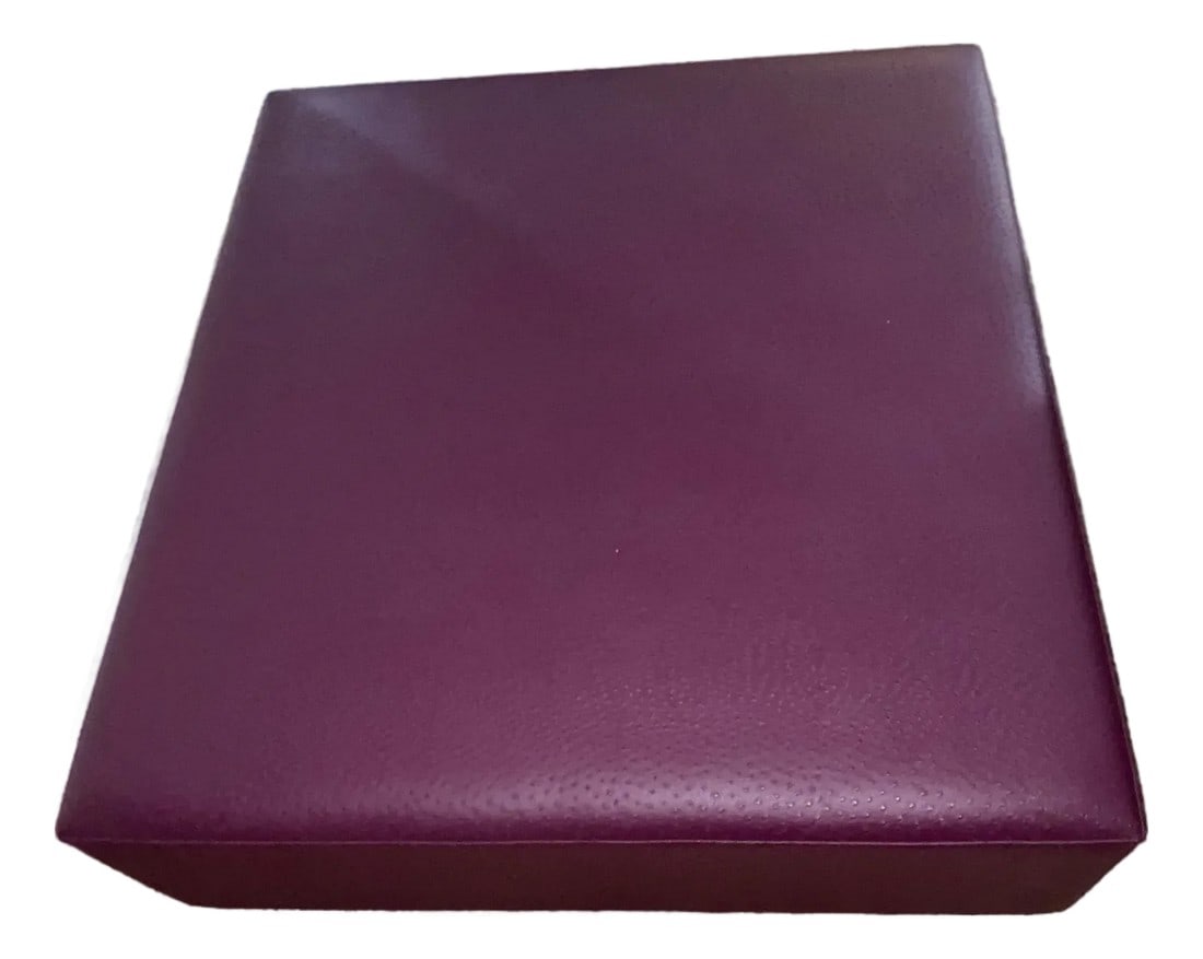 Large Custom Purple Leather Ottoman Coffee Table (1 of 8)