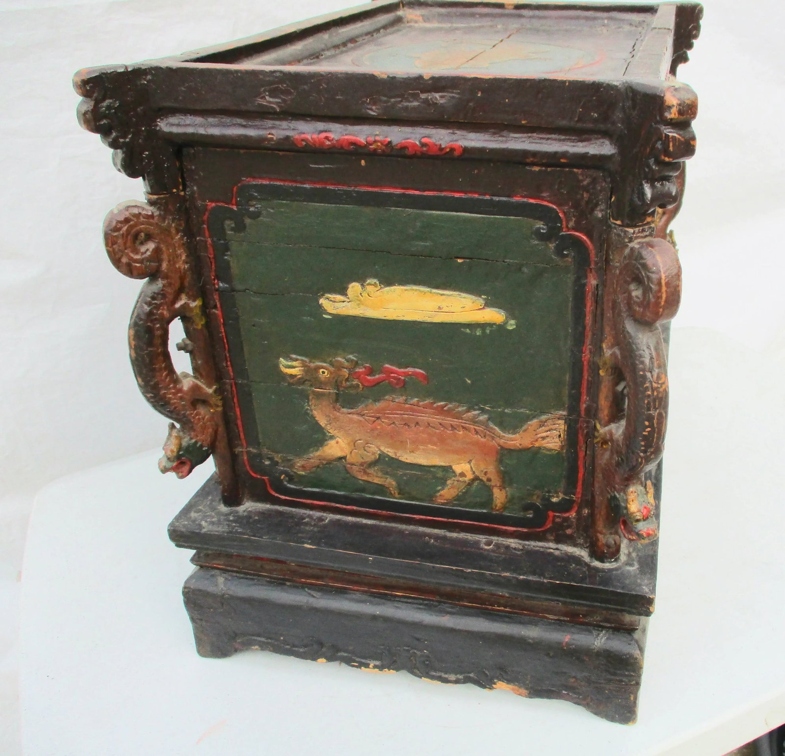 Chinese Provincial Lidded Trunk Hand Made Antique - 4