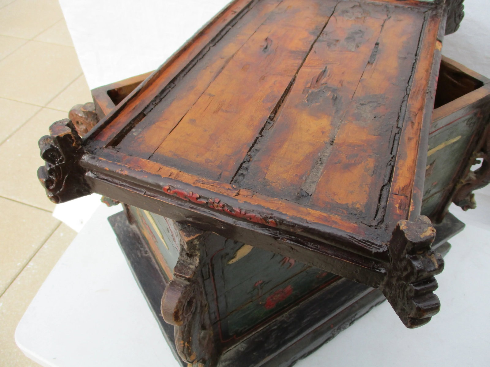 Chinese Provincial Lidded Trunk Hand Made Antique - 5