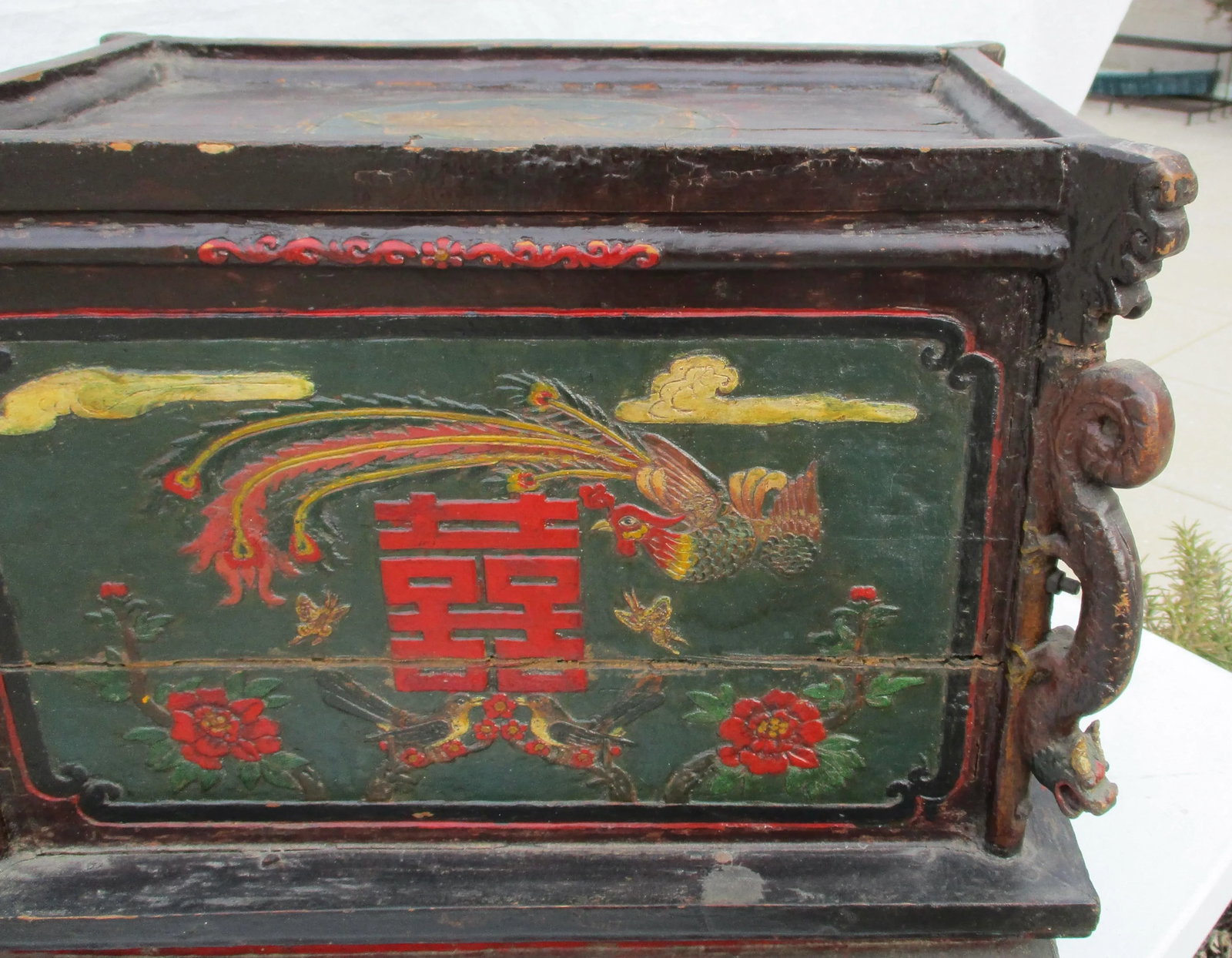 Chinese Provincial Lidded Trunk Hand Made Antique - 6