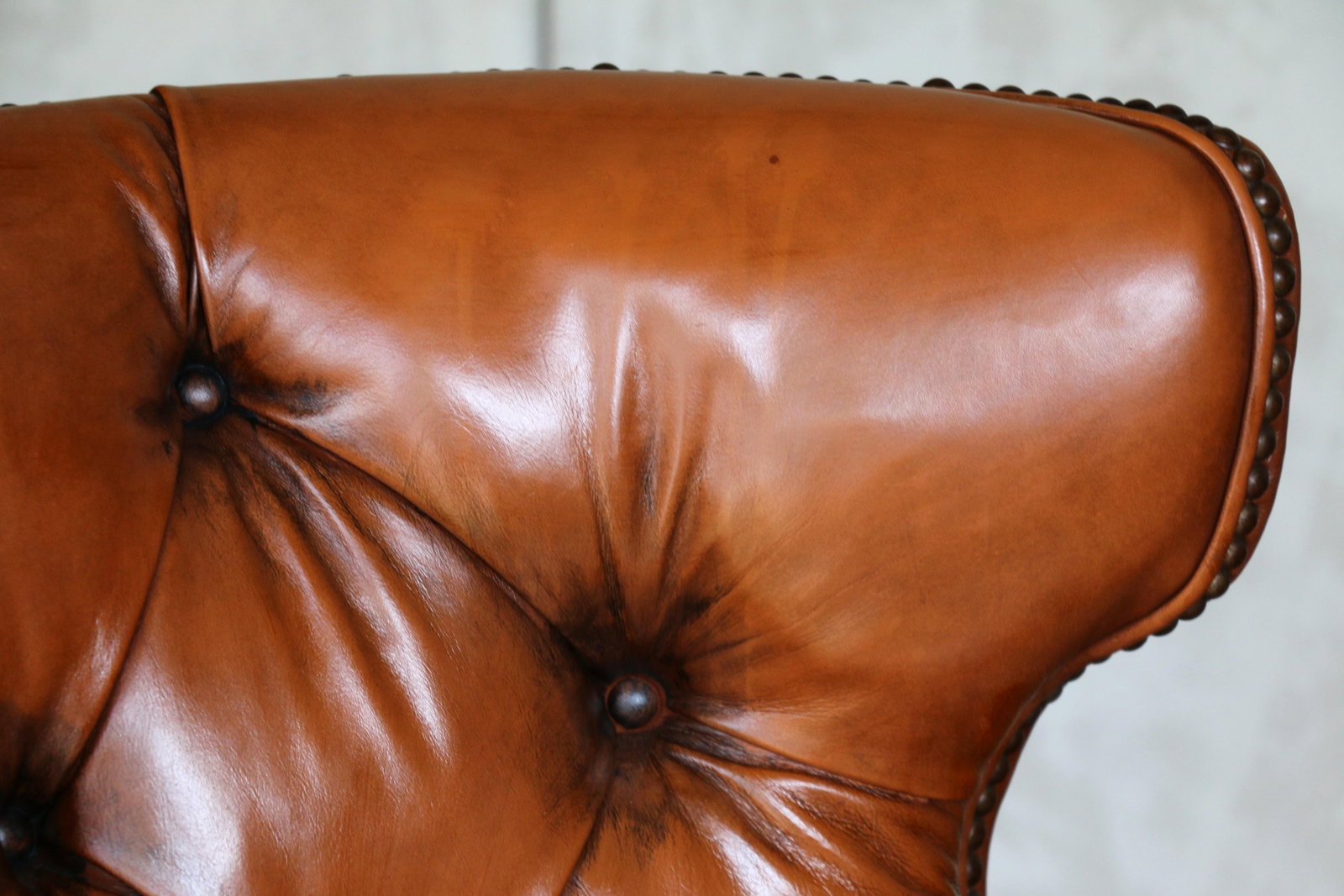 Vintage Pair of Brown Leather Tufted Side Chairs by Century Furniture - 10