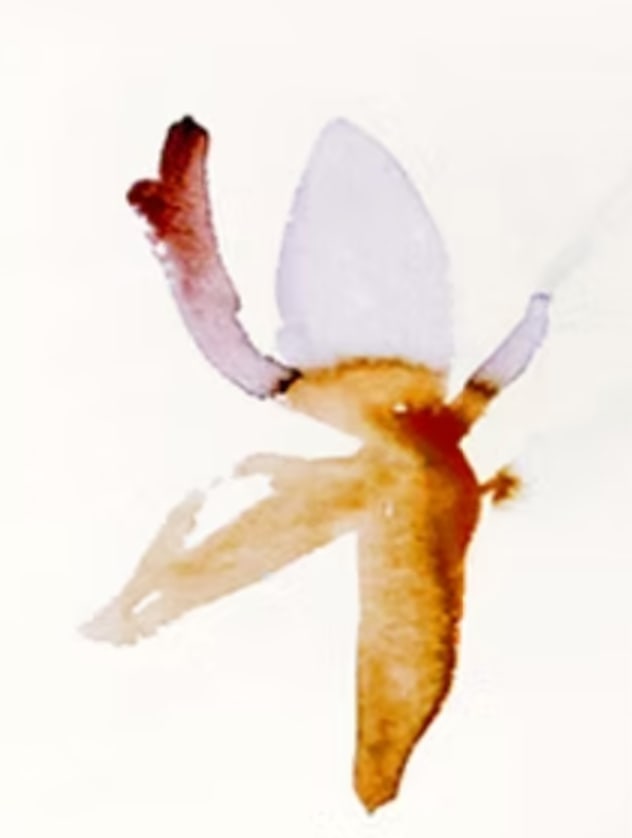 With Me, Original Watercolor on Paper, by Joe Ginsberg. Ivory, Shades of Dusty Turquoise, Grey Lav - 2