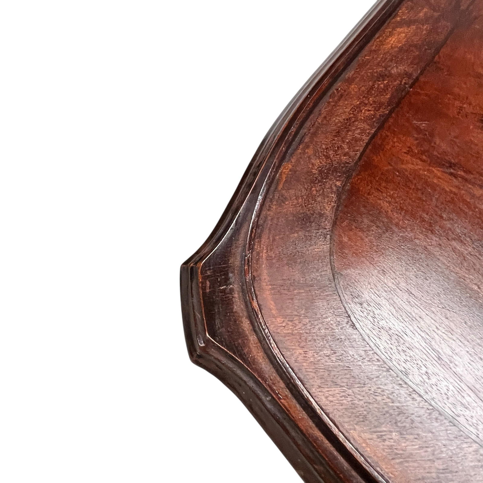Antique Mahogany Side, Drink, Tea Table, Burl Top and Barley Twist Legs - 9