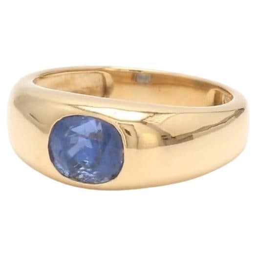 Natural 1.55cts blue sapphire ring in 18k gold - 15