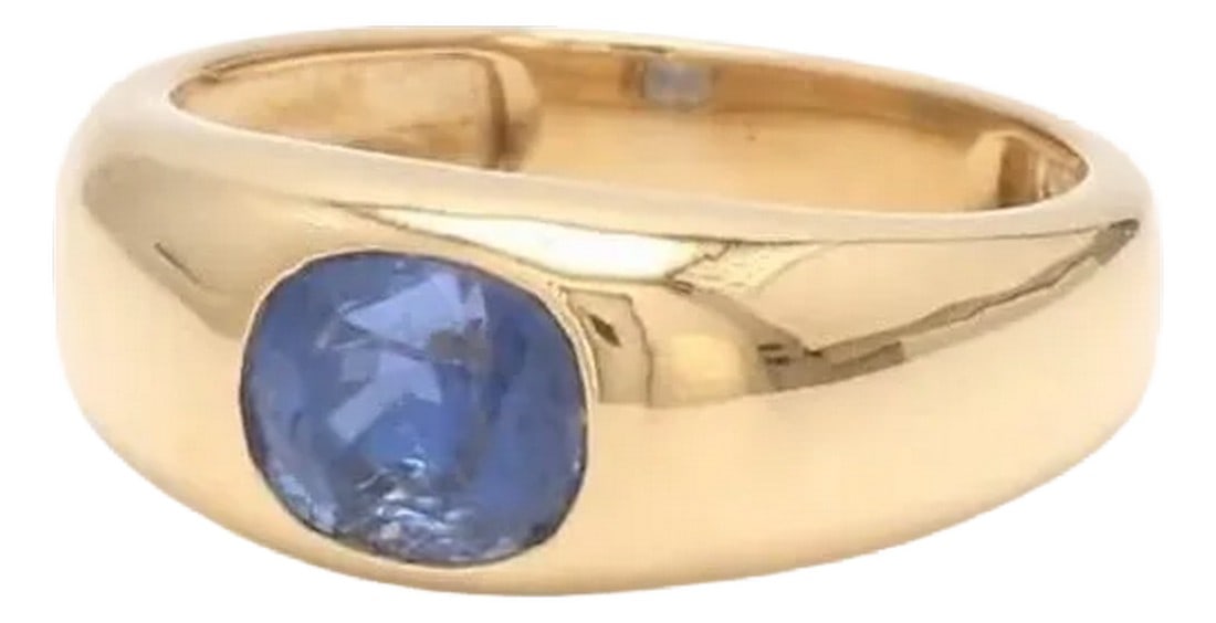 Natural 1.55cts blue sapphire ring in 18k gold (1 of 17)