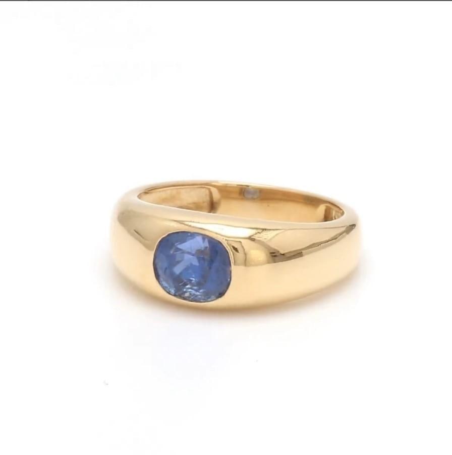 Natural 1.55cts blue sapphire ring in 18k gold - 8