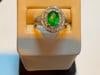 1.5 Ct Oval Cut Natural Emerald & 2 Ct Natural Diamond Halo Engagement Ring - 16