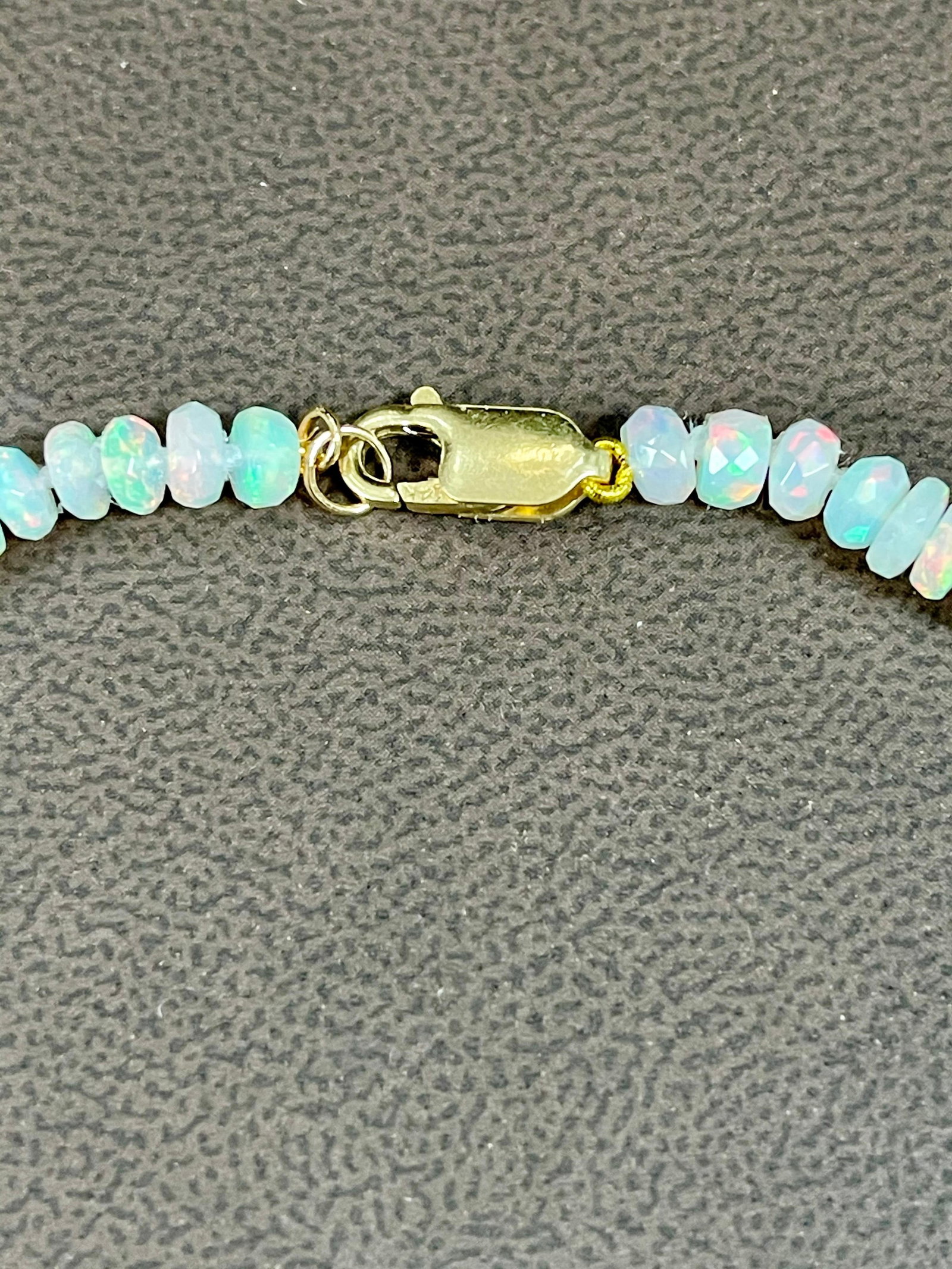Natural Opal Faceted Bead Single Strand Necklace on Sale 14 K Gold Lobster Clasp - 3