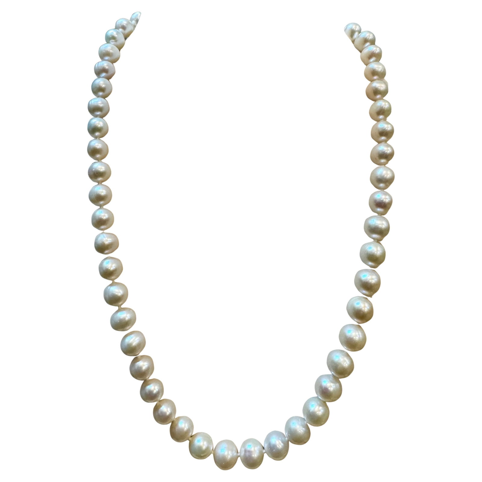 Vintage Cultured Akoya Pearl Necklace Length 18" , 14 Karat Yellow Gold - 15