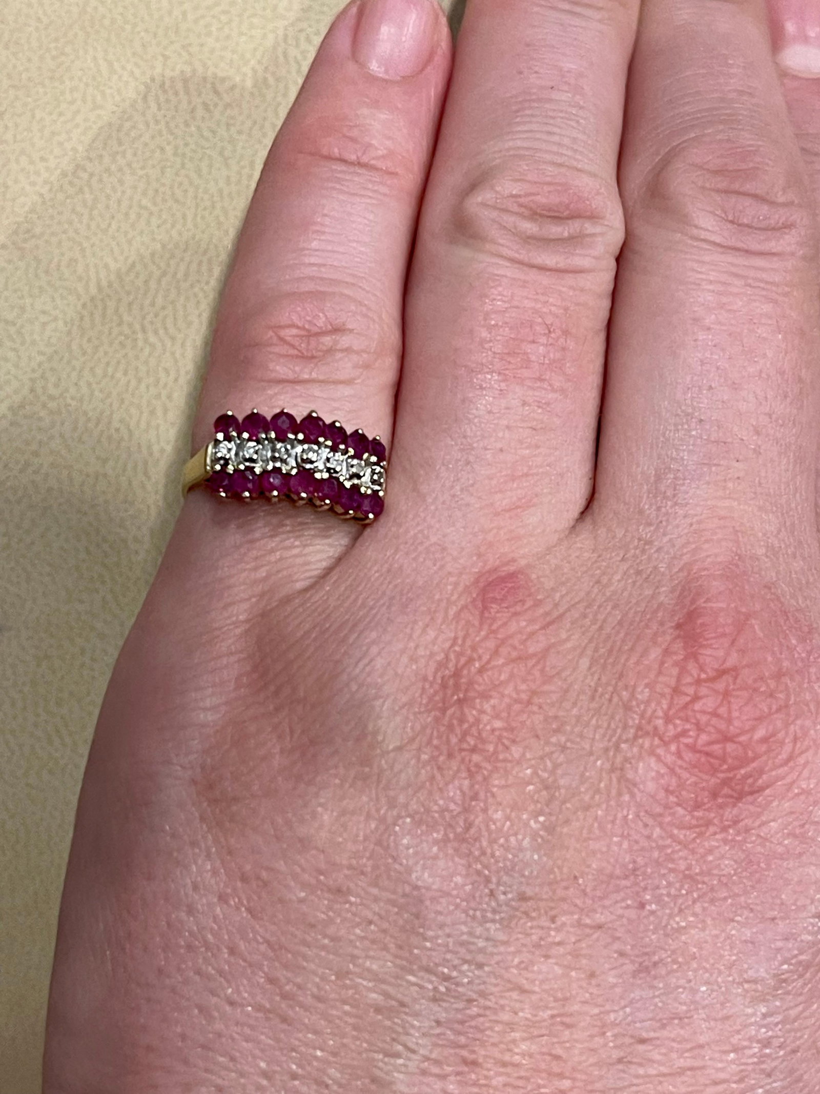 0.40 Carat Natural Ruby and Diamond 14 Karat Yellow Gold Ring - 13