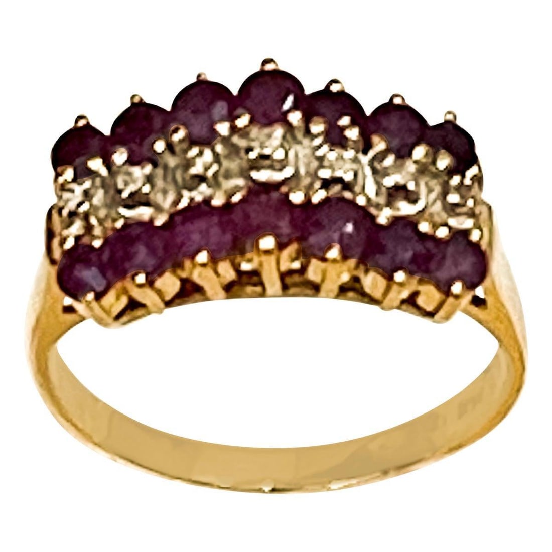 0.40 Carat Natural Ruby and Diamond 14 Karat Yellow Gold Ring - 15