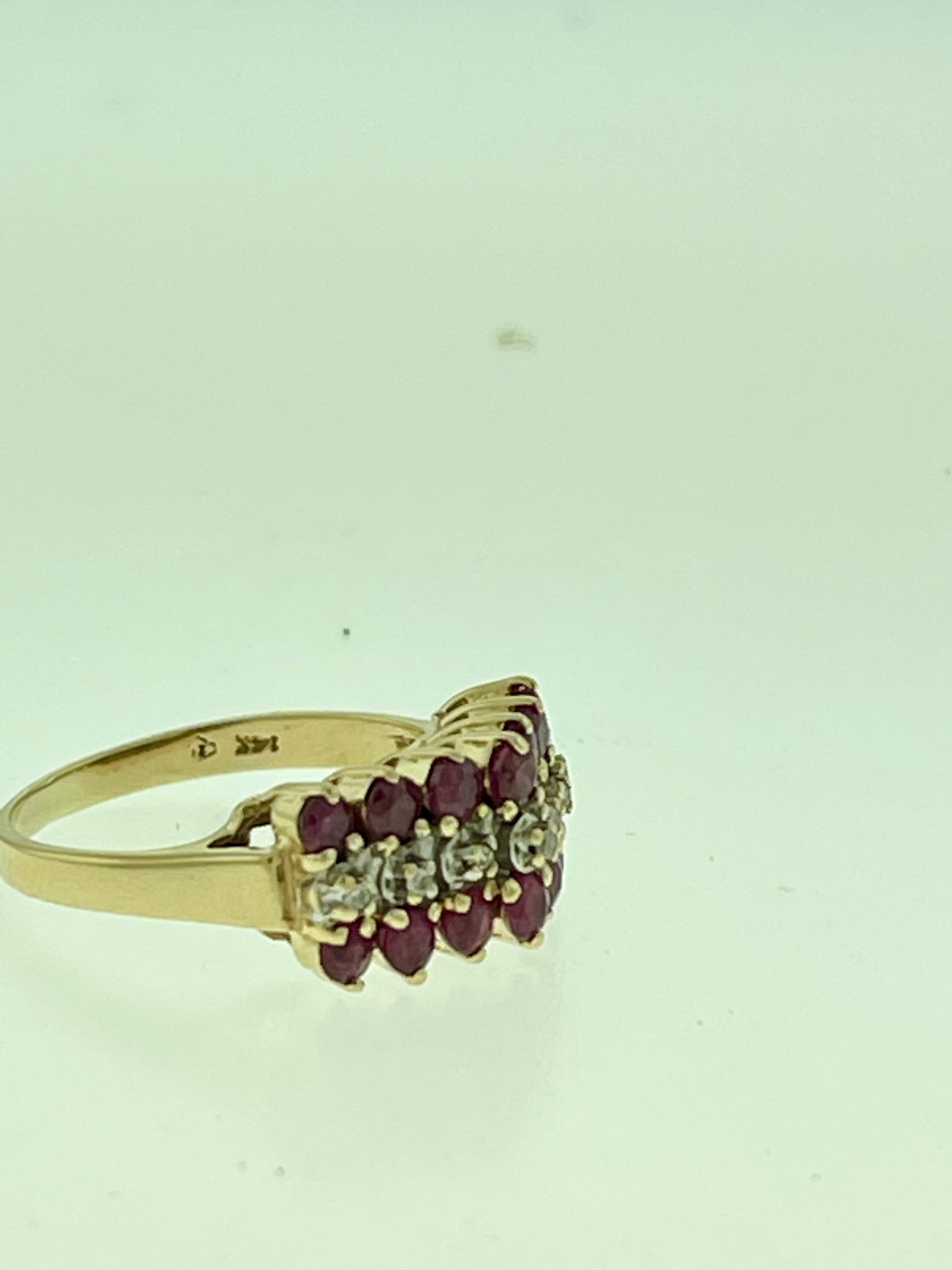 0.40 Carat Natural Ruby and Diamond 14 Karat Yellow Gold Ring - 6
