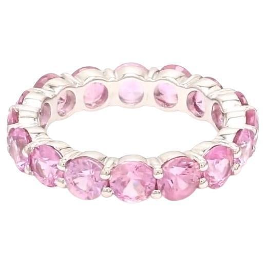 Natural 4.12 cts pink sapphire ring in 14k gold - 15