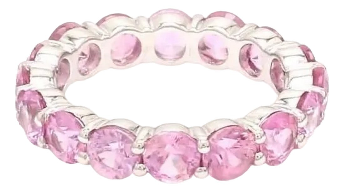 Natural 4.12 cts pink sapphire ring in 14k gold (1 of 17)
