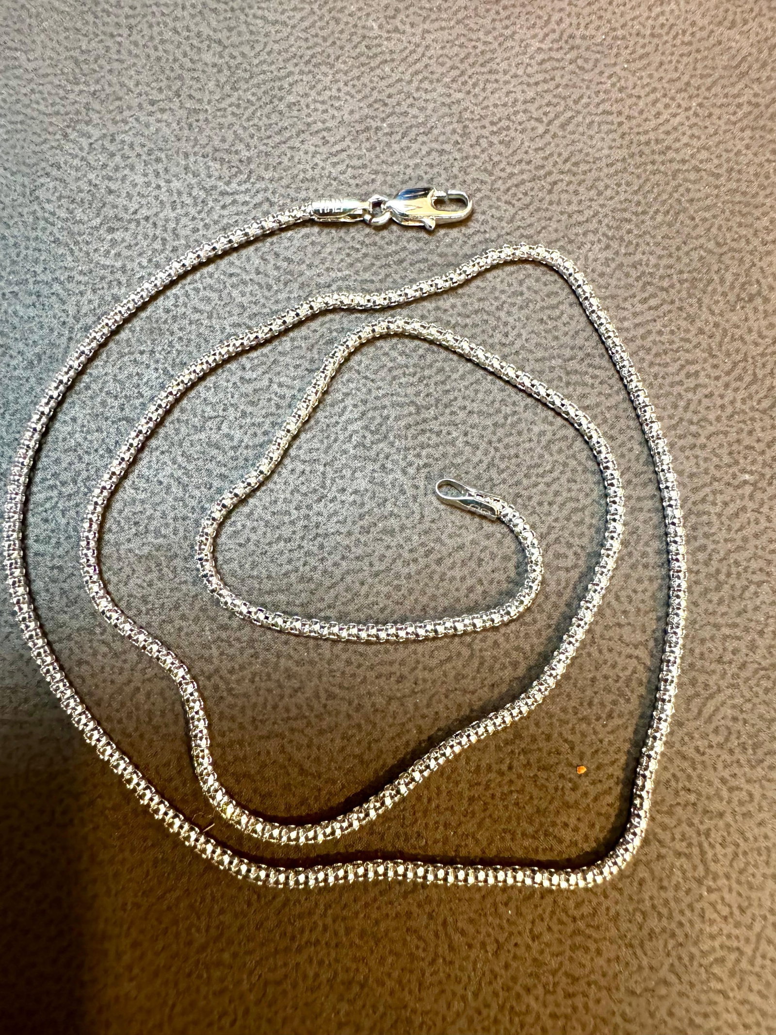 Vintage Unisex 14kt White Gold 17 Inch long Chain 1.6 mm, Italian , 3.8 gm - 2