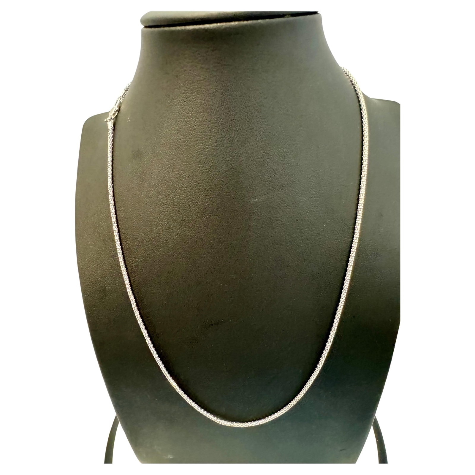 Vintage Unisex 14kt White Gold 17 Inch long Chain 1.6 mm, Italian , 3.8 gm - 7