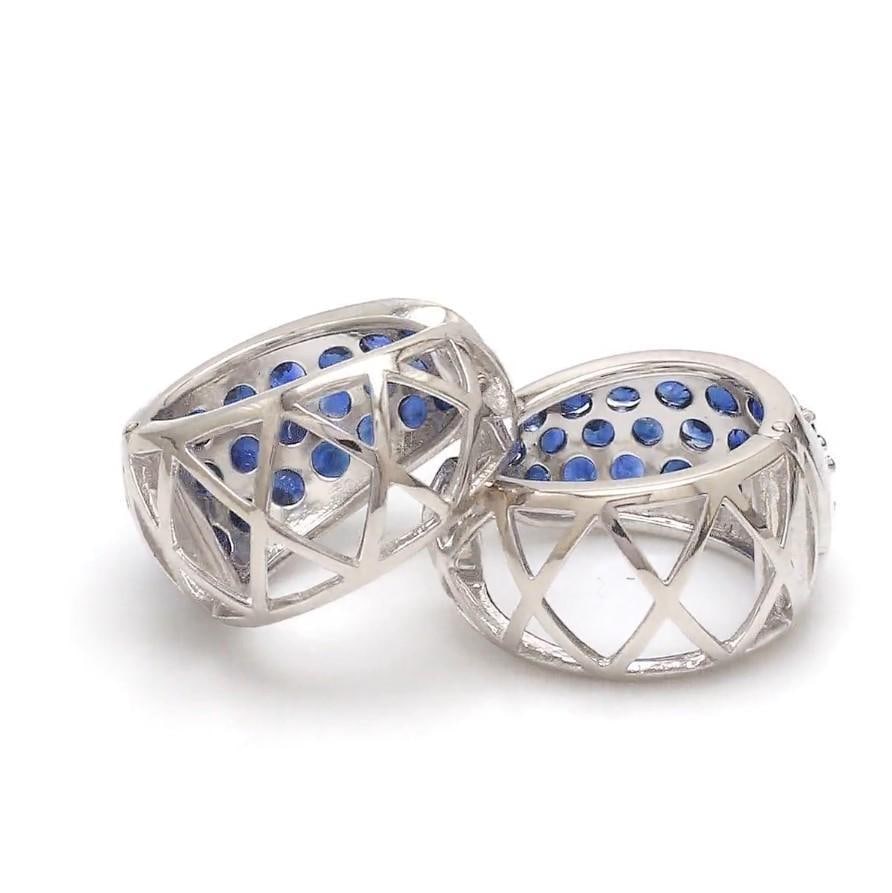 Natural 2.08 cts blue sapphire earrings in 14k gold - 14