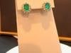 4 Ct Oval Shape Emerald & 1.5 Ct Diamond Post Back Earrings 14 Karat Yellow Gold - 16