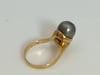 Black Tahitian Pearl 9.3 MM Cocktail Ring 18 Karat Yellow Gold - 16