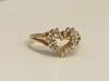 Heart Shape Gold & Diamond Cocktail 14 Karat Gold Ring - 16