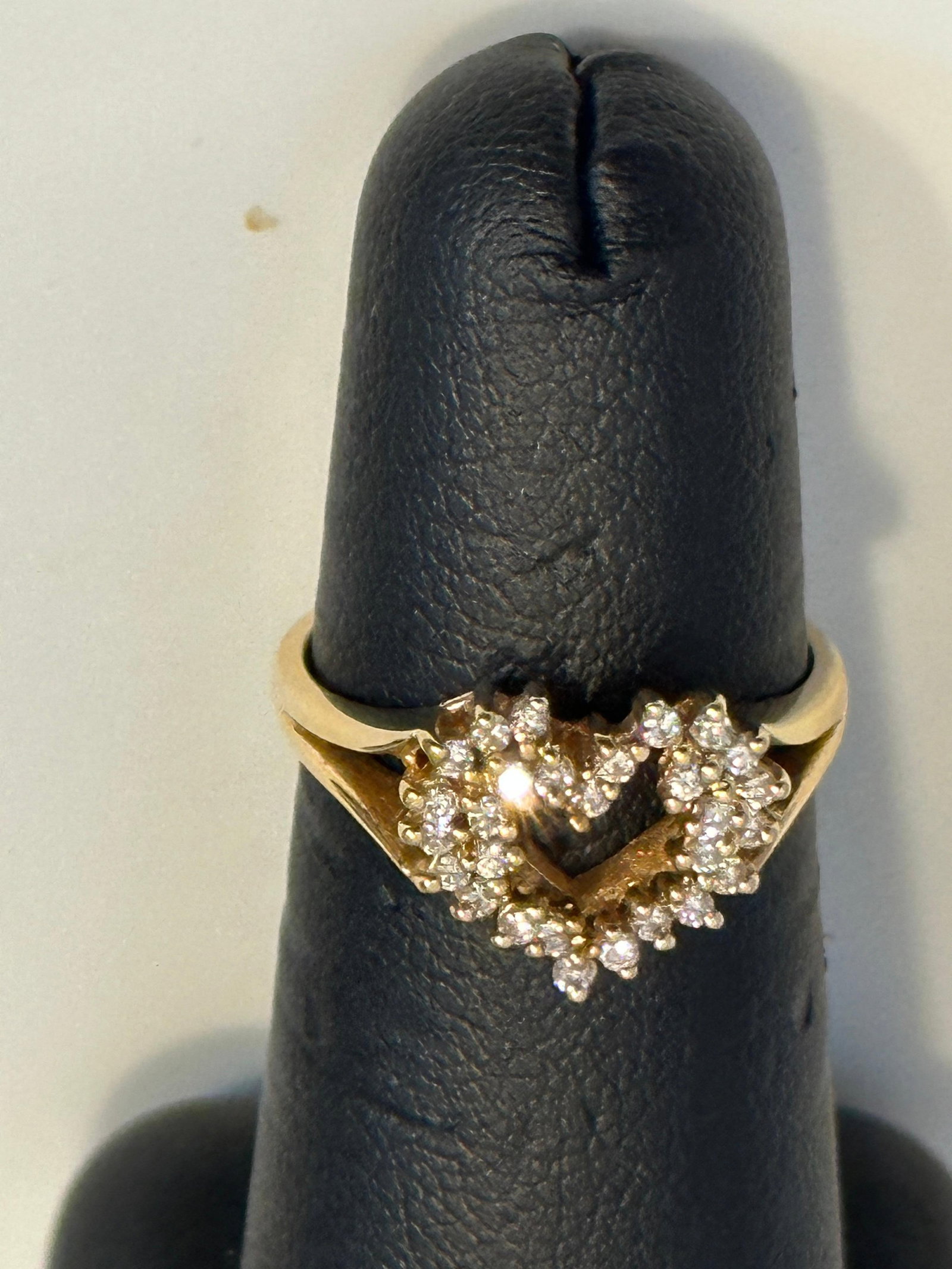 Heart Shape Gold & Diamond Cocktail 14 Karat Gold Ring - 3