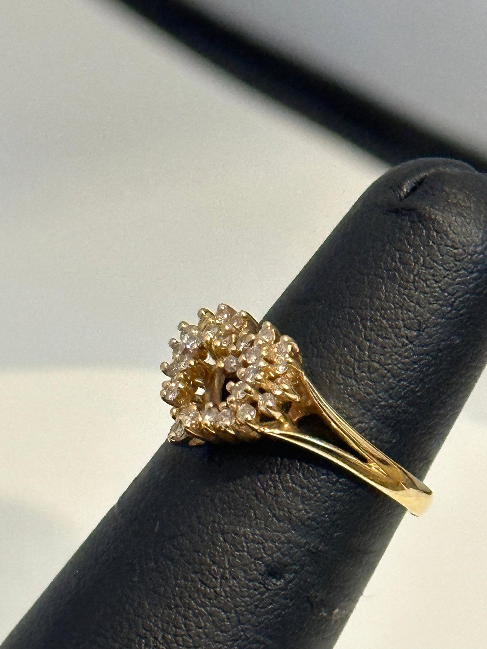 Heart Shape Gold & Diamond Cocktail 14 Karat Gold Ring - 5