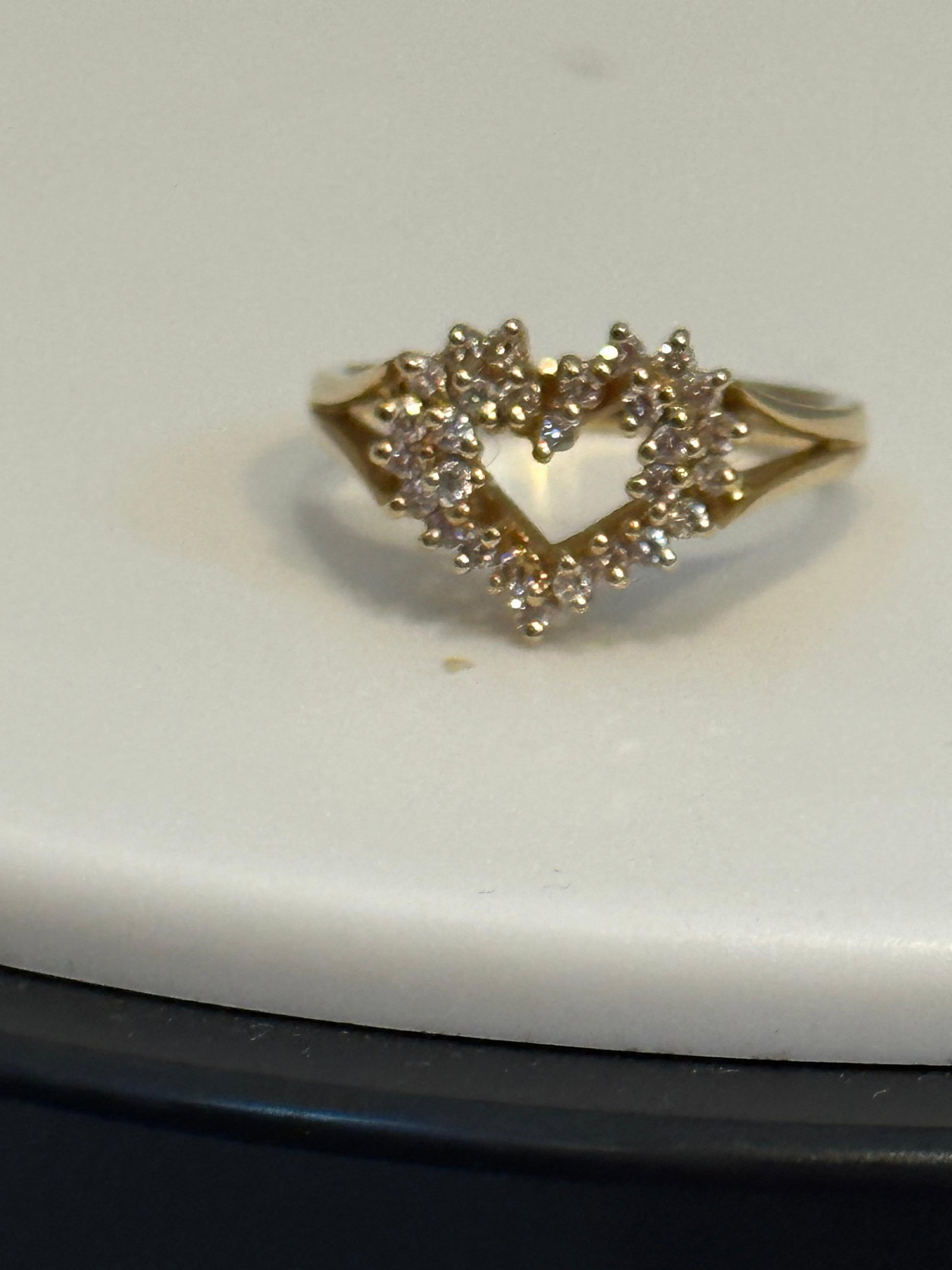 Heart Shape Gold & Diamond Cocktail 14 Karat Gold Ring - 6