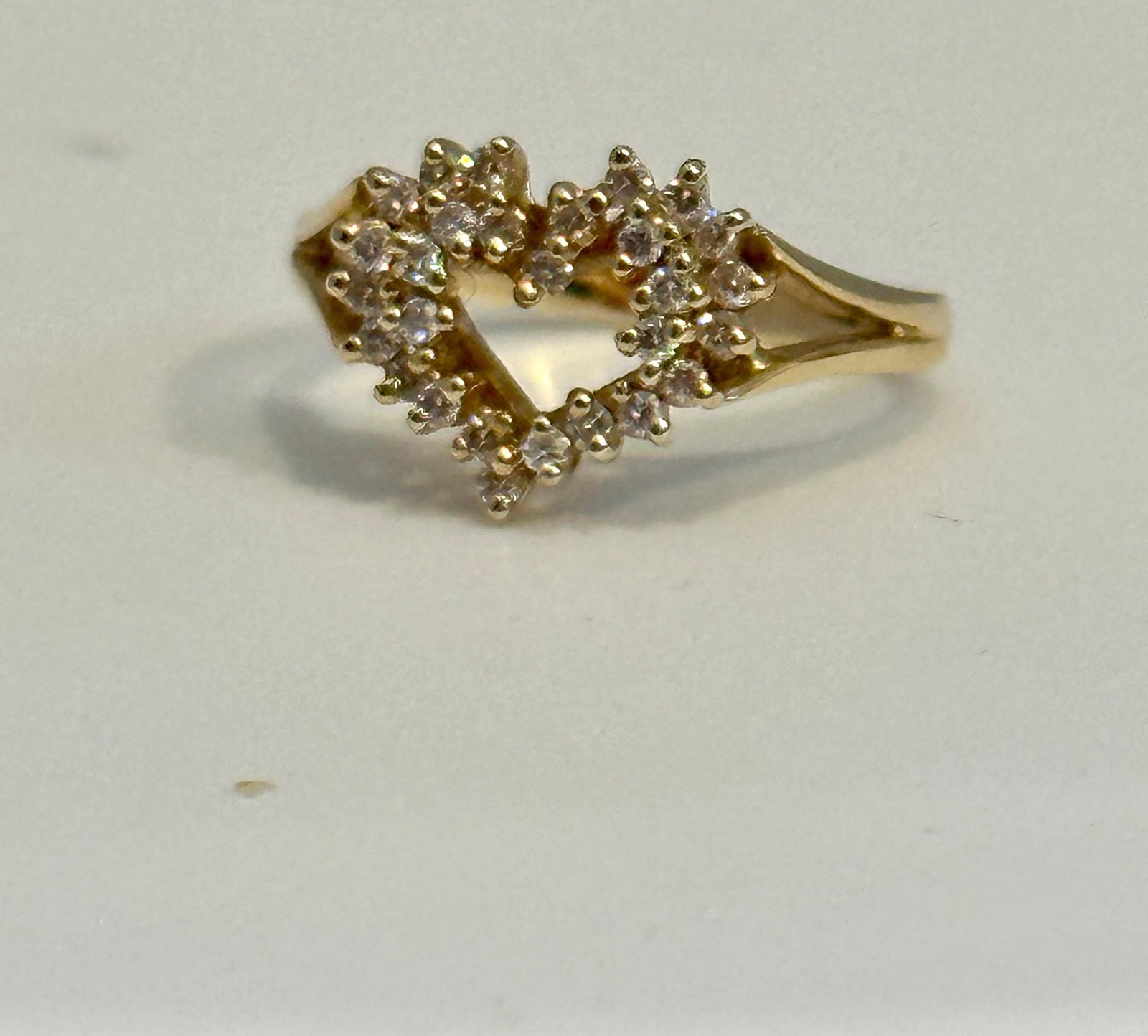 Heart Shape Gold & Diamond Cocktail 14 Karat Gold Ring - 8